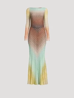Metallic Dégradé Maxi Dress