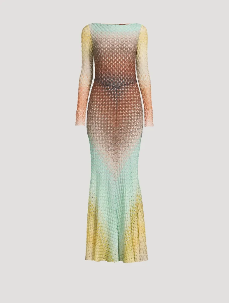 Metallic Dégradé Maxi Dress