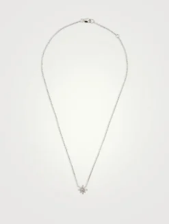 Micro Aztec Sterling Silver Starburst Necklace With Topaz