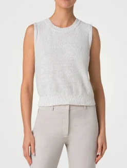 Micro-Sequined Knit Sleeveless Top