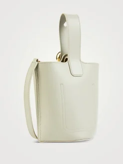 Mini Pebble Leather Bucket Bag