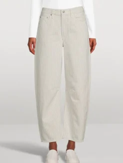 Miro Barrel-Leg Jeans In Stripe Print