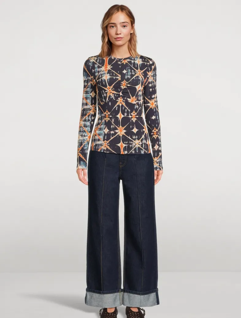 Neri Long-Sleeve T-Shirt In Shibori Print