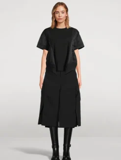 Nylon Twill Mix Sweatshirt