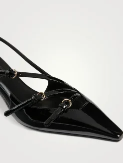 Patent Leather Slingback Pumps