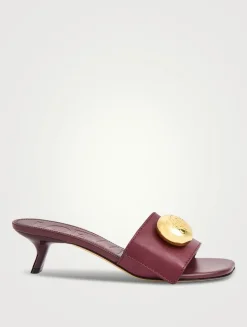Pebble Leather Mules