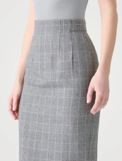 Pencil Skirt In Plaid Print