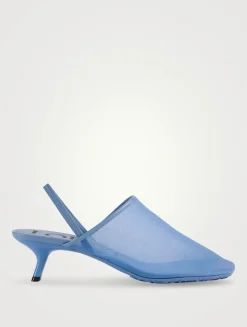 Petal Mesh Slingback Pumps