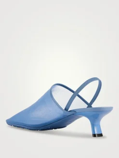 Petal Mesh Slingback Pumps