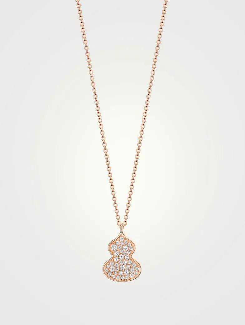 Petite Wulu 18K Rose Gold Necklace With Diamonds