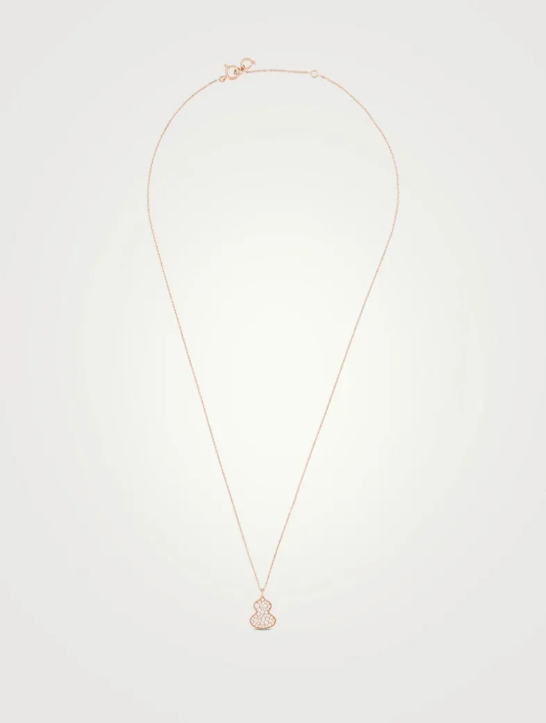 Petite Wulu 18K Rose Gold Necklace With Diamonds