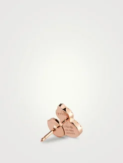 Petite Wulu 18K Rose Gold Red Agate Stud Earrings With Diamonds