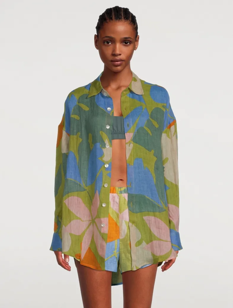 Playa Linen Oversized Shirt Dress