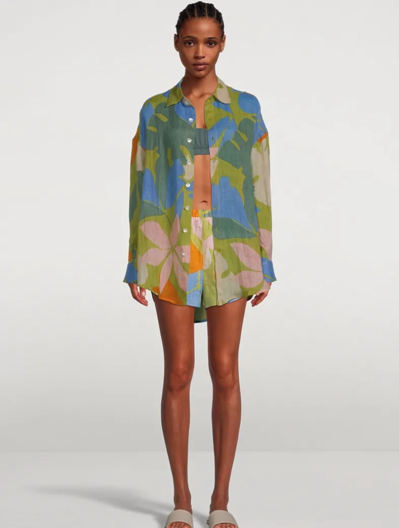 Playa Linen Oversized Shirt Dress