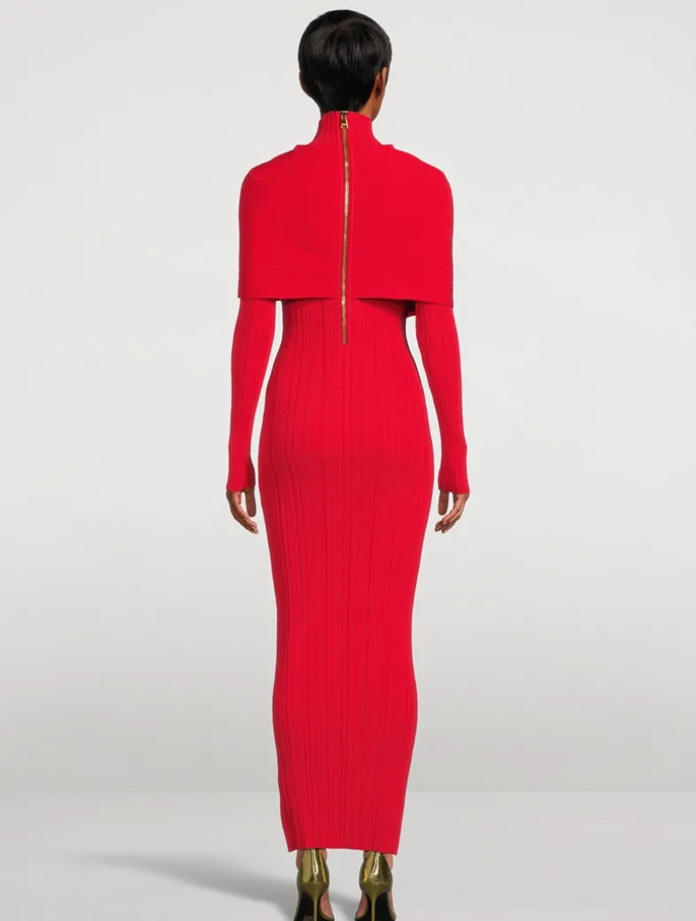Pleated Knit Maxi Dress