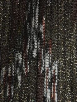 Plissé Lurex Midi Skirt