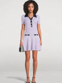 Pointelle Knit Mini Dress