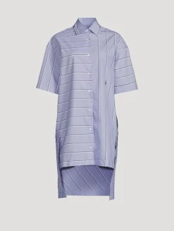 Poplin Shirt Dress In Stripe Print