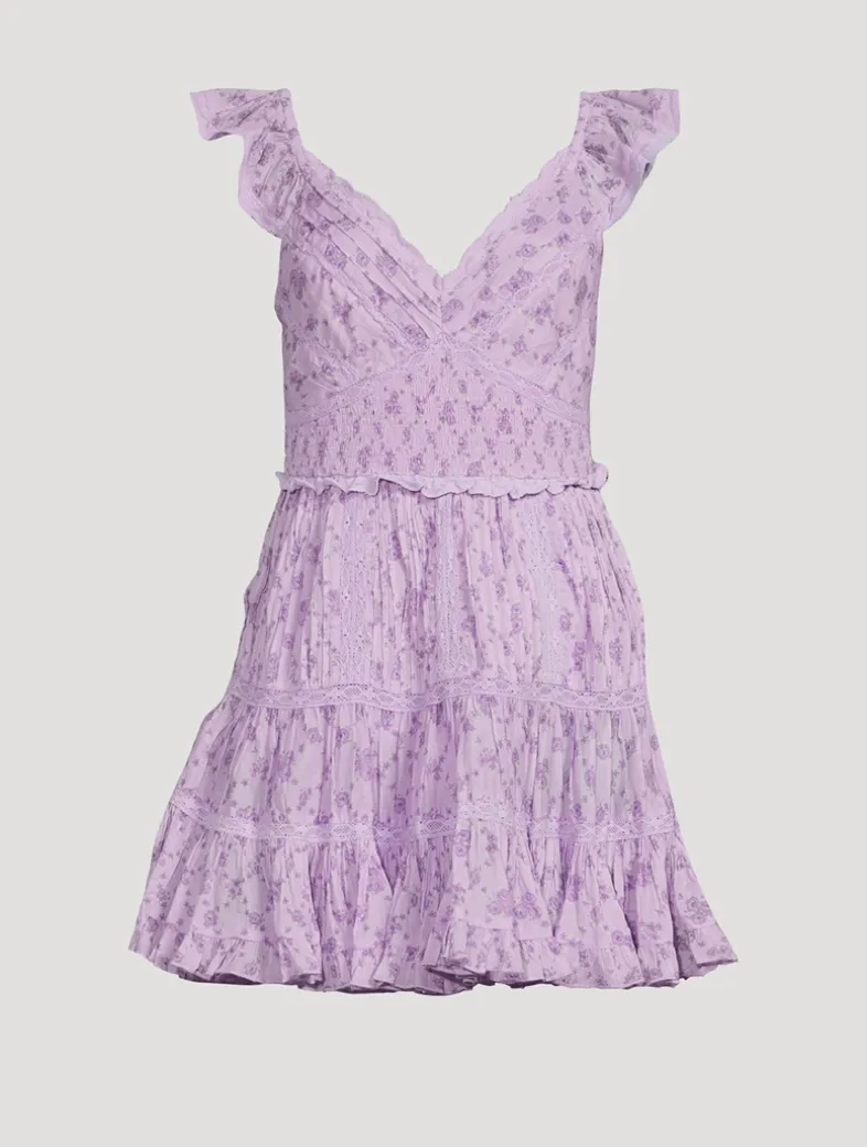Presline Cotton Mini Dress In Floral Print