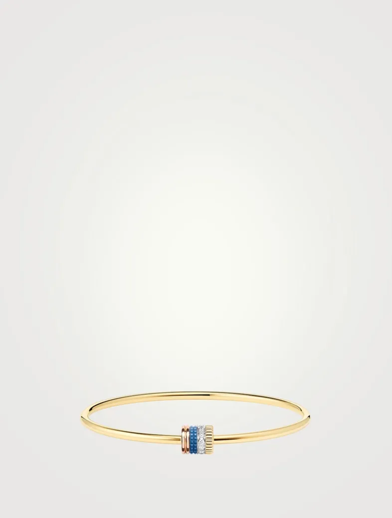 Quatre Blue Edition 18K Gold Bracelet With Ceramic And Diamonds