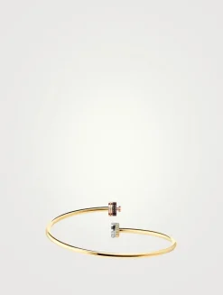 Quatre Classique 18K Gold Bracelet With Diamonds And Brown PVD