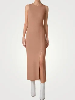 Rib-Knit Midi Dress