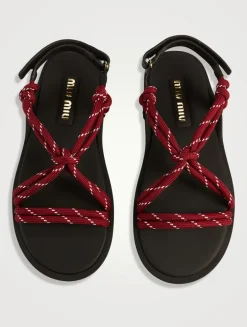 Riviere Cord And Leather Sandals