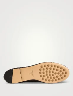 Rosa Intrecciato Leather Ballet Flats