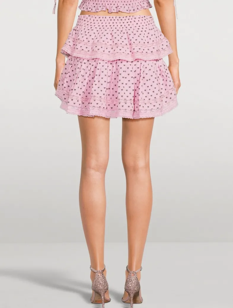 Ruffle Mini Skirt In Bow Print