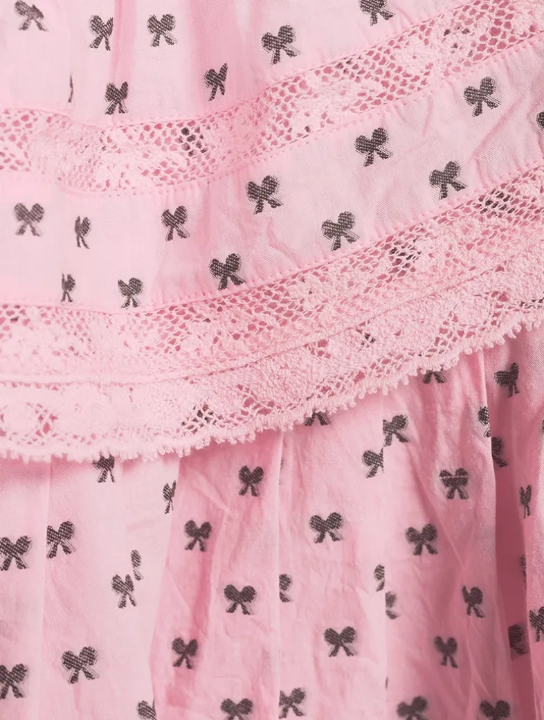 Ruffle Mini Skirt In Bow Print