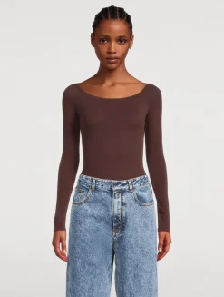 Second Skin Off-The-Shoulder Bodysuit