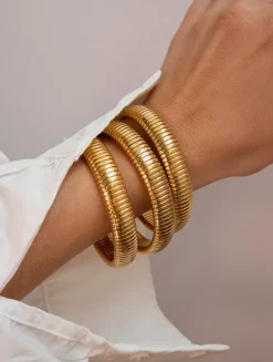 Set Of Three Flex Snake Chain Bracelets