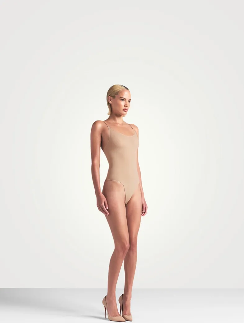 Sheer Seamless Thong Bodysuit