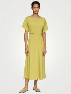 Short-Sleeve Midi Dress