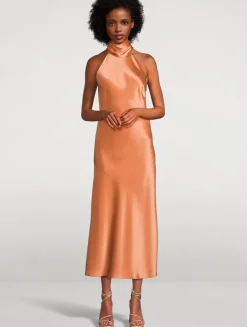 Sienna Satin Halter Dress