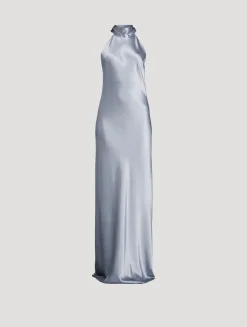 Sienna Satin Halter Gown