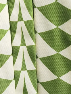 Silk Twill Shirt Dress In Geometric Print