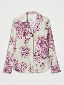 Silk Twill Shirt In Spotted Glaze Print