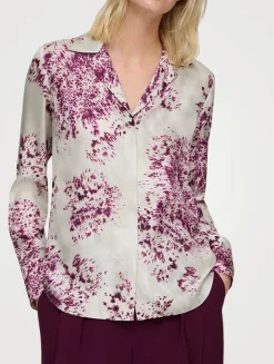 Silk Twill Shirt In Spotted Glaze Print