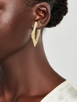 Small Abstract Hoop Earrings