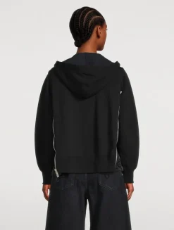 Sponge Jersey x Nylon Twill Hoodie