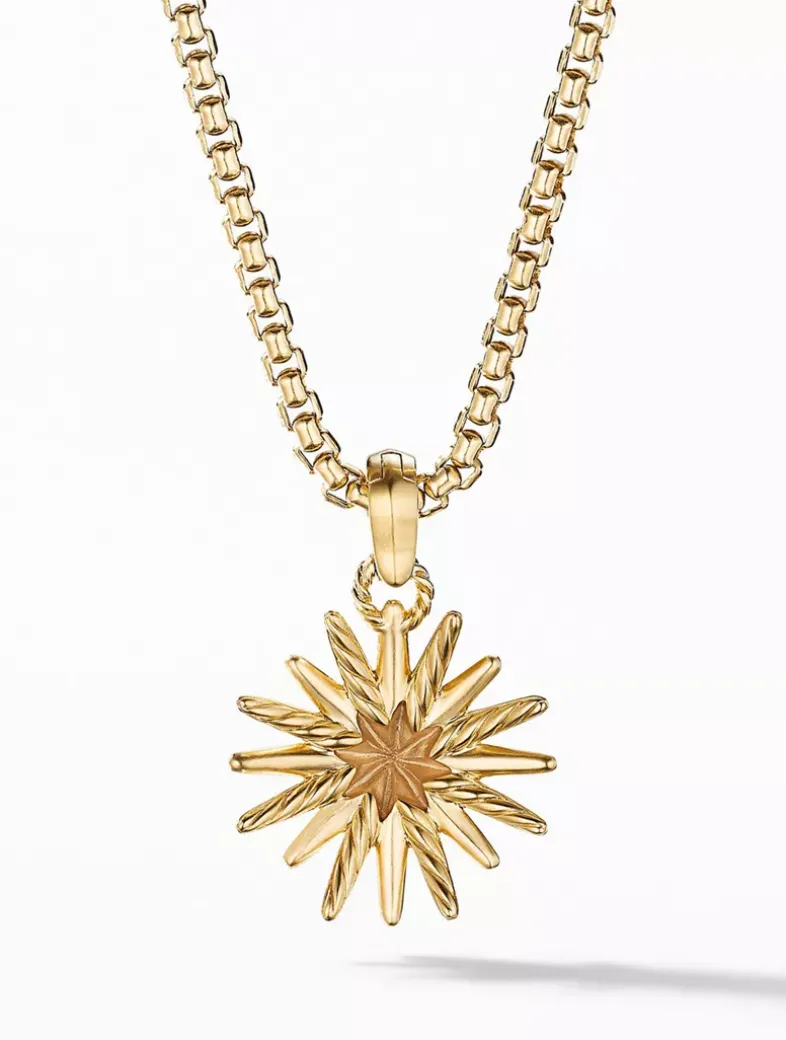 Starburst Charm In 18k Yellow Gold