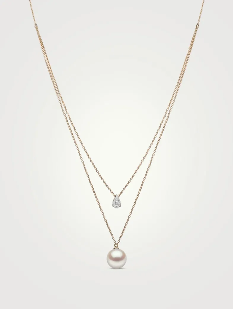 Starlight 18K Gold South Sea Pearl Layered Necklace With Diamonds