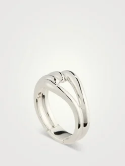 Surf Link Sterling Silver Ring