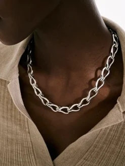 Surf Sterling Silver Link Necklace