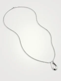Surf Sterling Silver Link Pendant Necklace