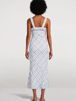 Tancy Bias-Cut Dress In Check Print
