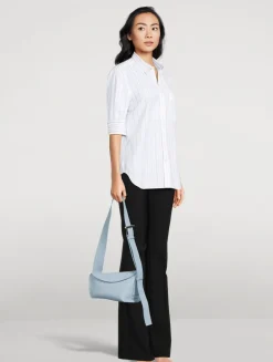 T-Bar Sling Leather Shoulder Bag