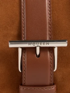 T-Bar Suede and Leather Crossbody Bag