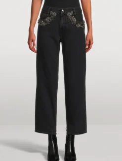 The Beaded Straight Jeans